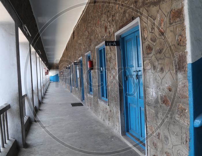An Empty Corridor of a School
