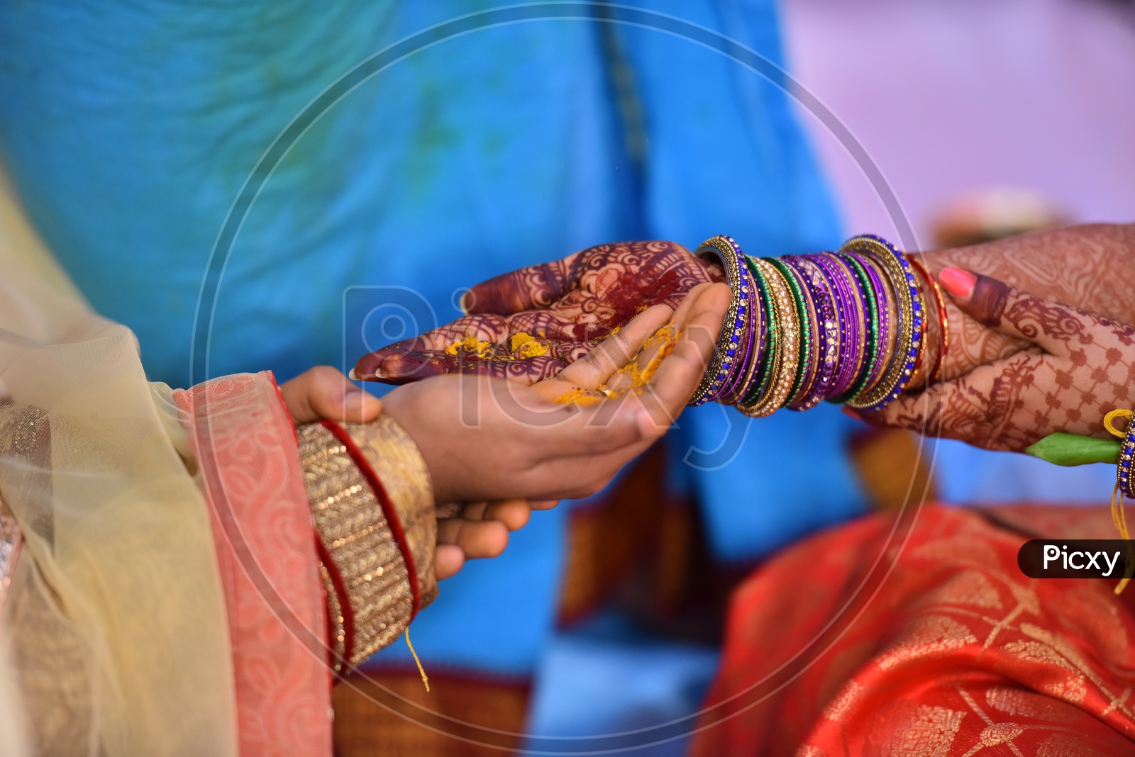 Rituals In  Indian Telugu Marriages or Weddings  Hands Closeup