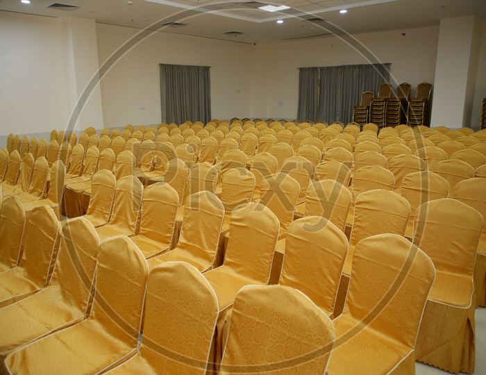 Chairs Arranged In a Convention Hall  For a Event Or Function