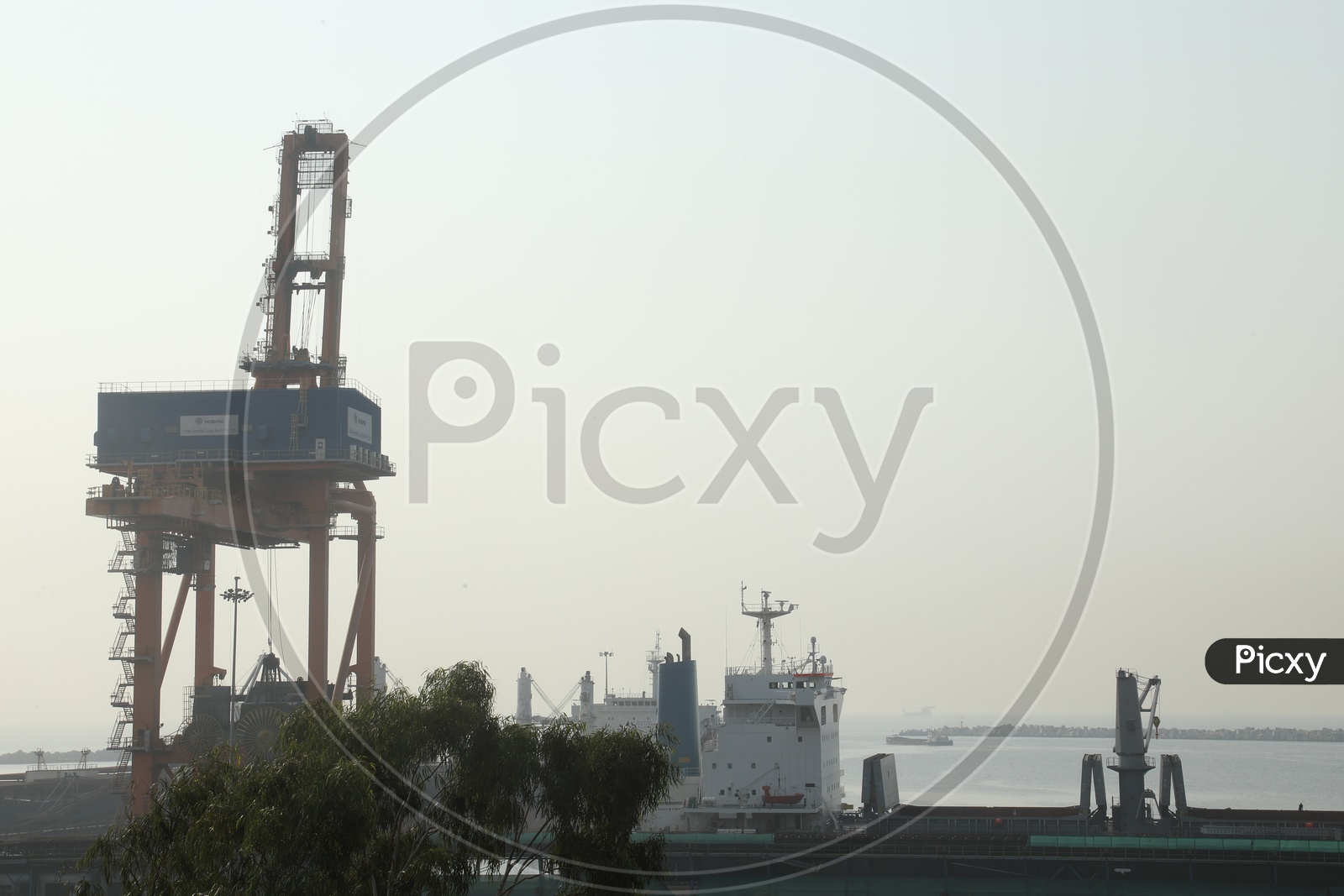 Heavy Machinery Cranes In a Port