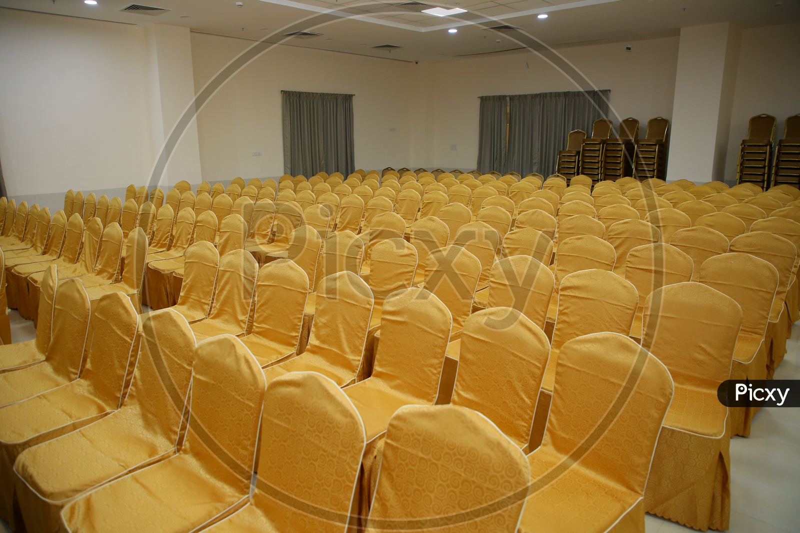 Chairs Arranged In a Convention Hall  For a Event Or Function