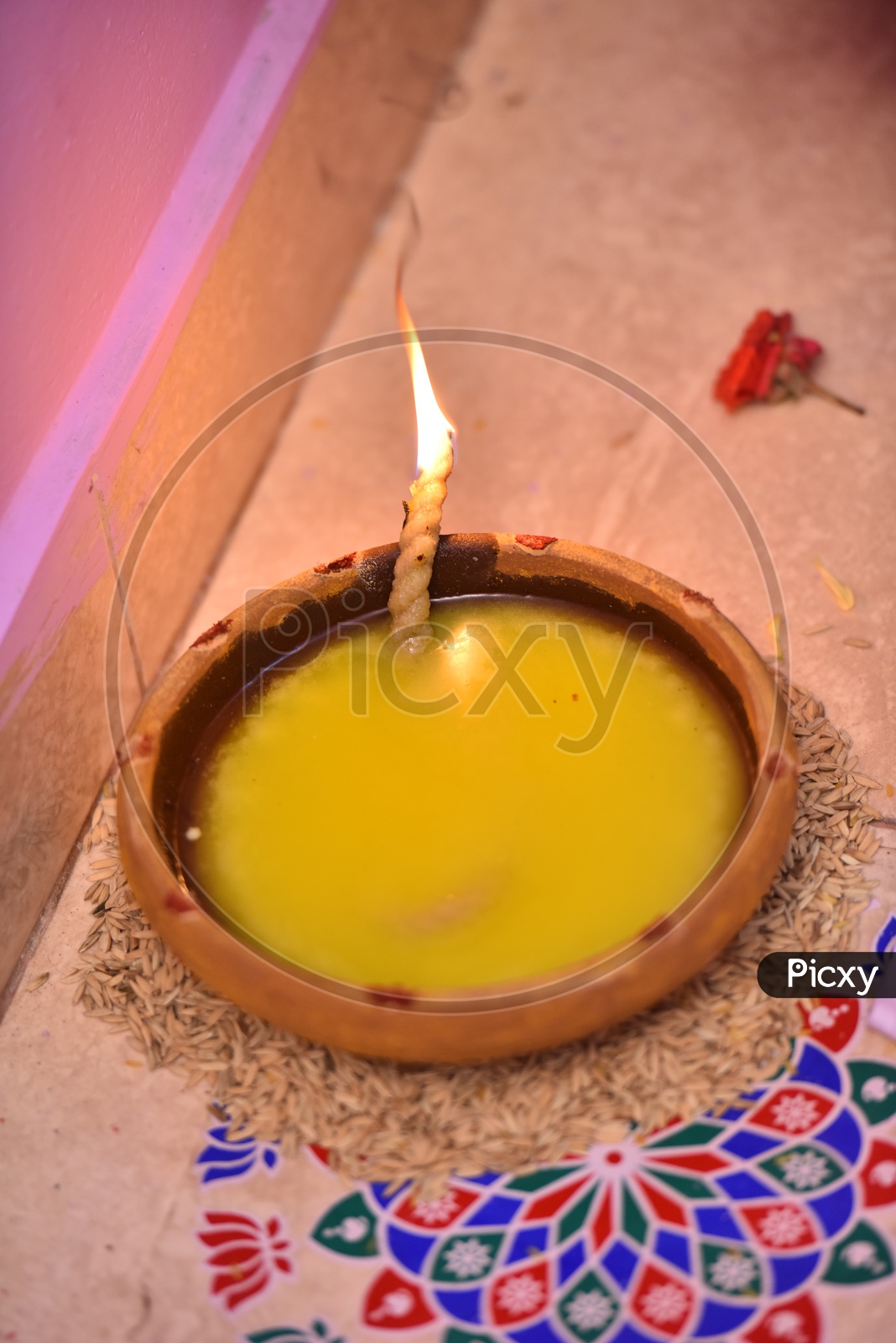 Image of Traditional Dia Or Deepam With Ghee In Indian Hindu Pooja ...