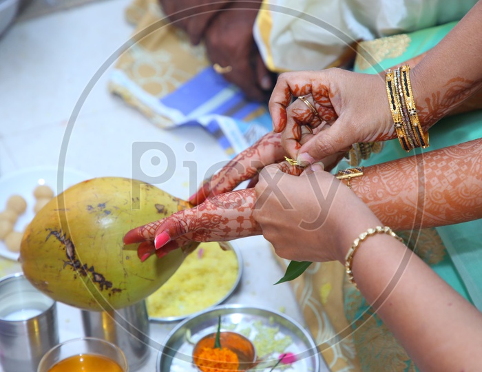 Wedding Rituals With Bride Hands
