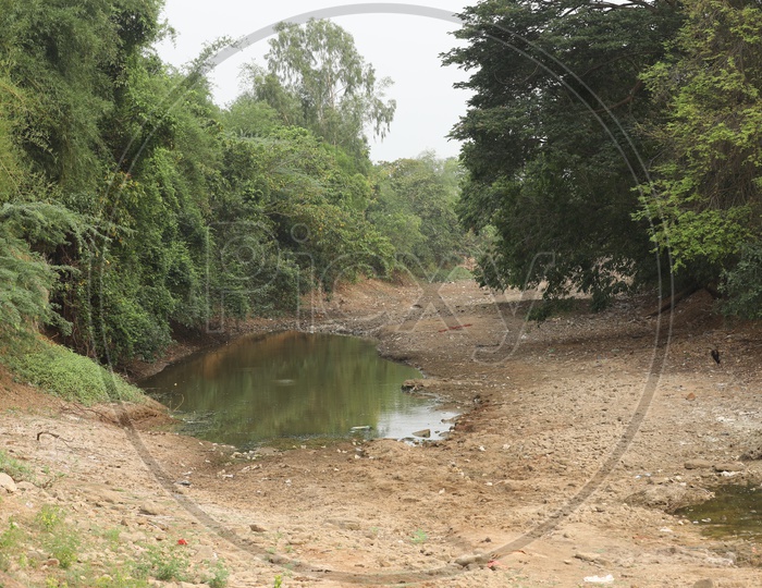 Dried Water Channel With Pit Water Ponds