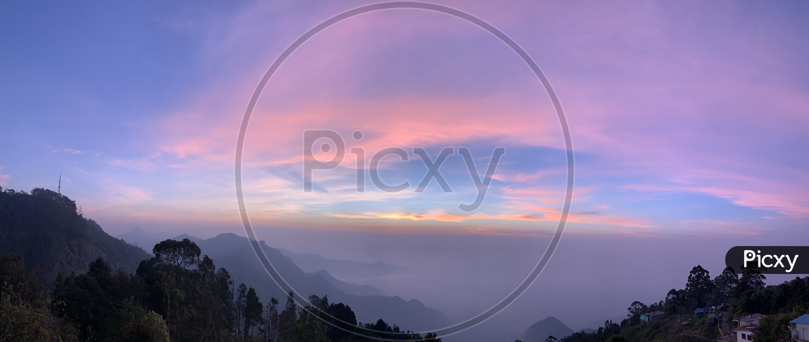 A View Of Mountains And Valleys with Beautiful Sky in kodaikanal
