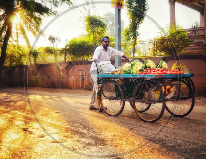 vegetable seller on road