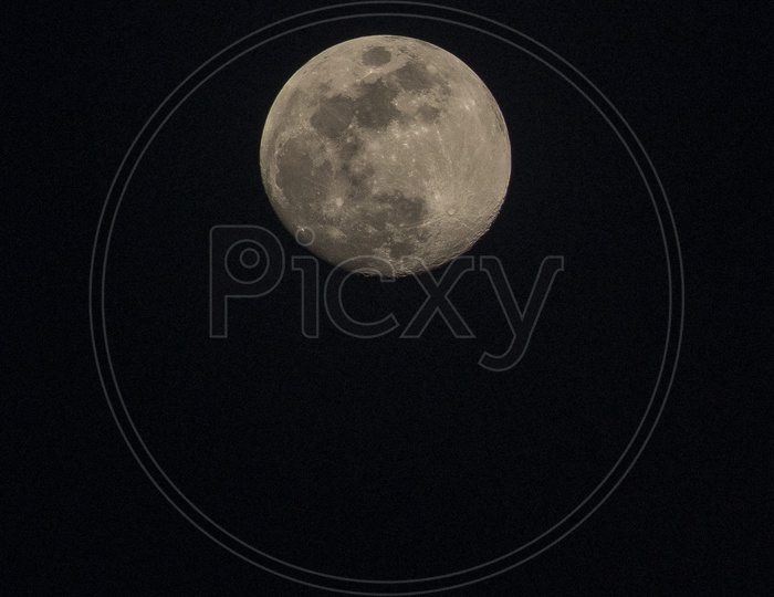Full moon with black background