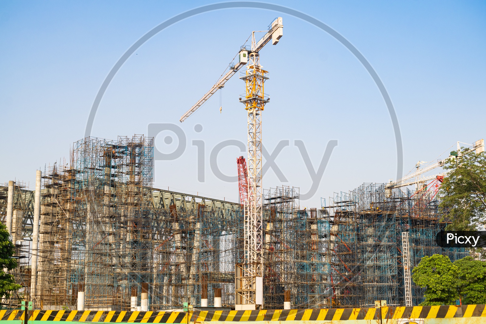 Construction at Pragati Maidan, Delhi