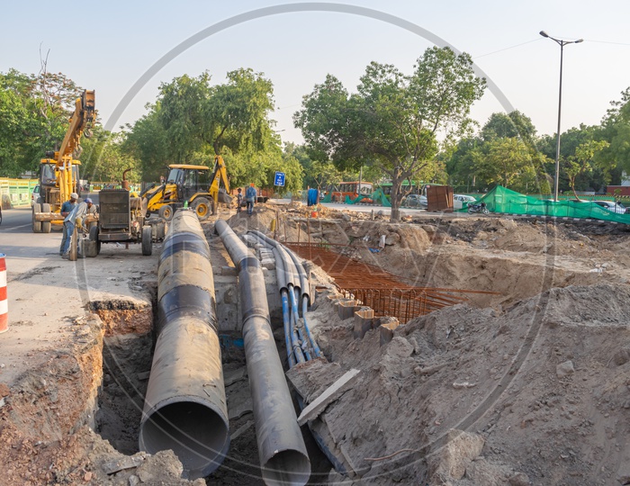 Construction site near Pragati Maidan, Delhi