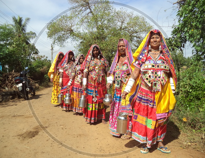 Tribal Women selling milk in krishna district
