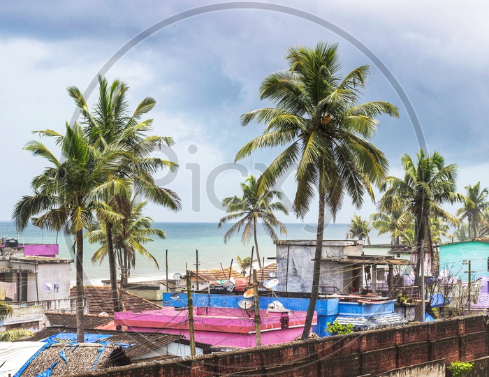 A fishing village in Varkala, Kerala near Arabian sea