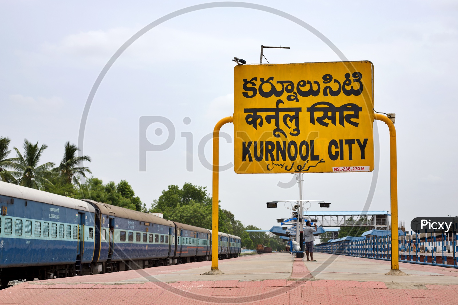 Kurnool City name board in Kurnool railway station.