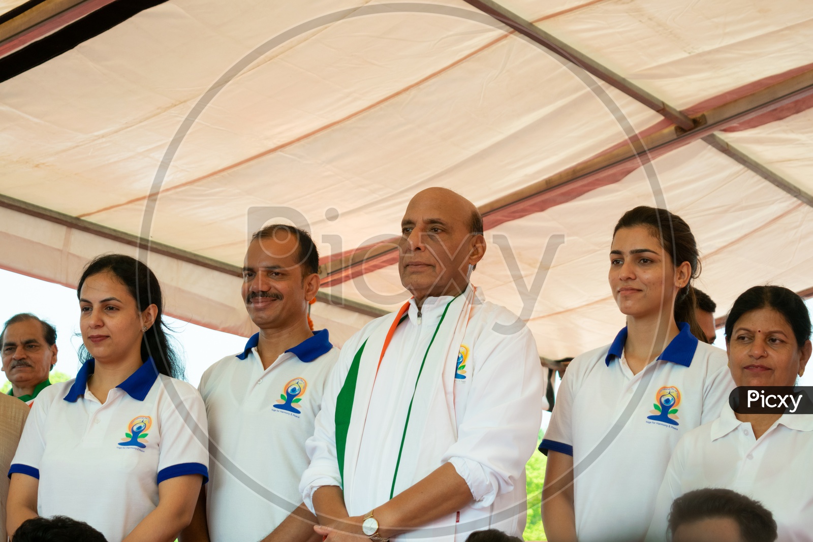 Rajnath Singh( Defence Minister of India) with Others during International Day of Yoga 2019 at Rajpath, Delhi