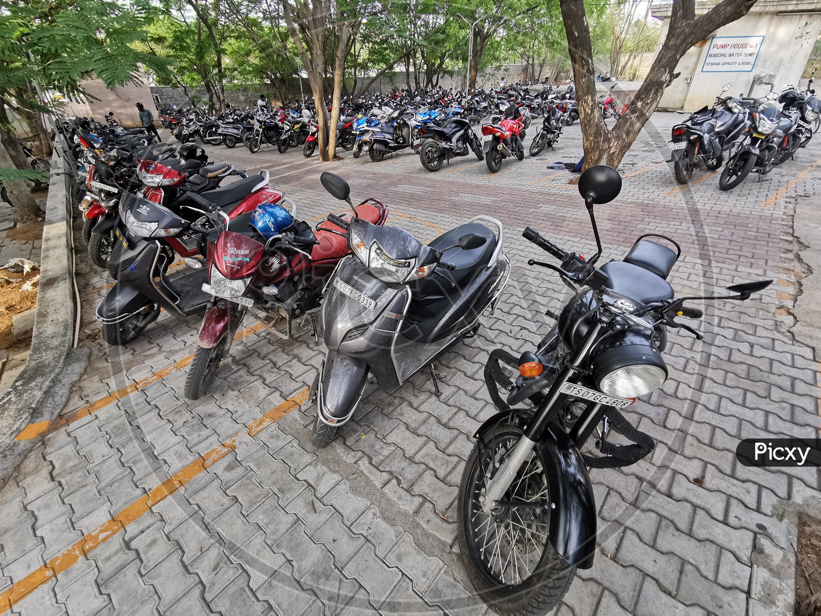 Two Wheeler Parking Area in IIIT Hyderabad