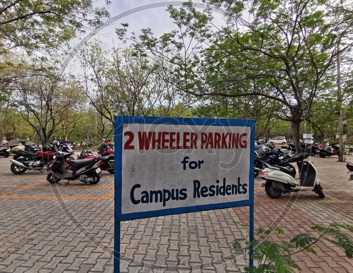 2 Wheeler Parking Area in IIIT Campus