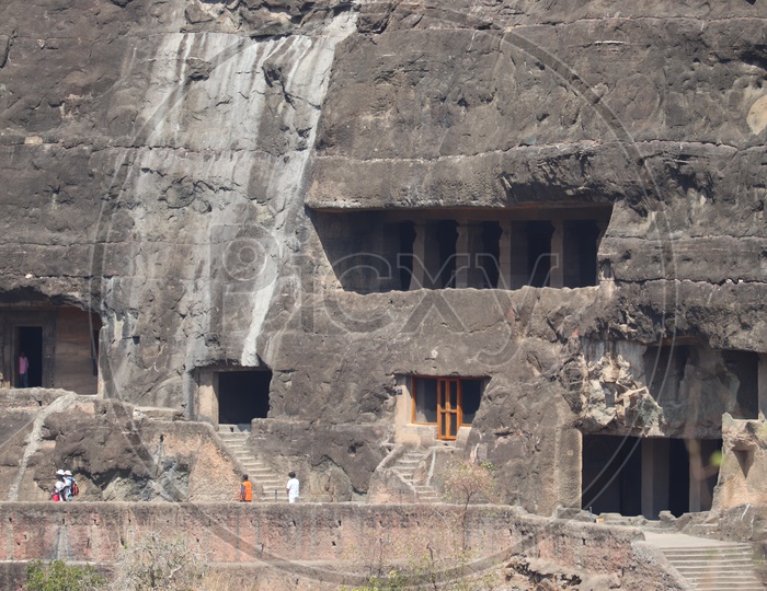 Image Of Ancient Stone Cravings At Ajanta Caves Or Tourist Attraction Of Ancient Caves At Ajanta