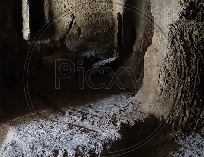 Naturally Formed rock Caves At Ajanta  Caves