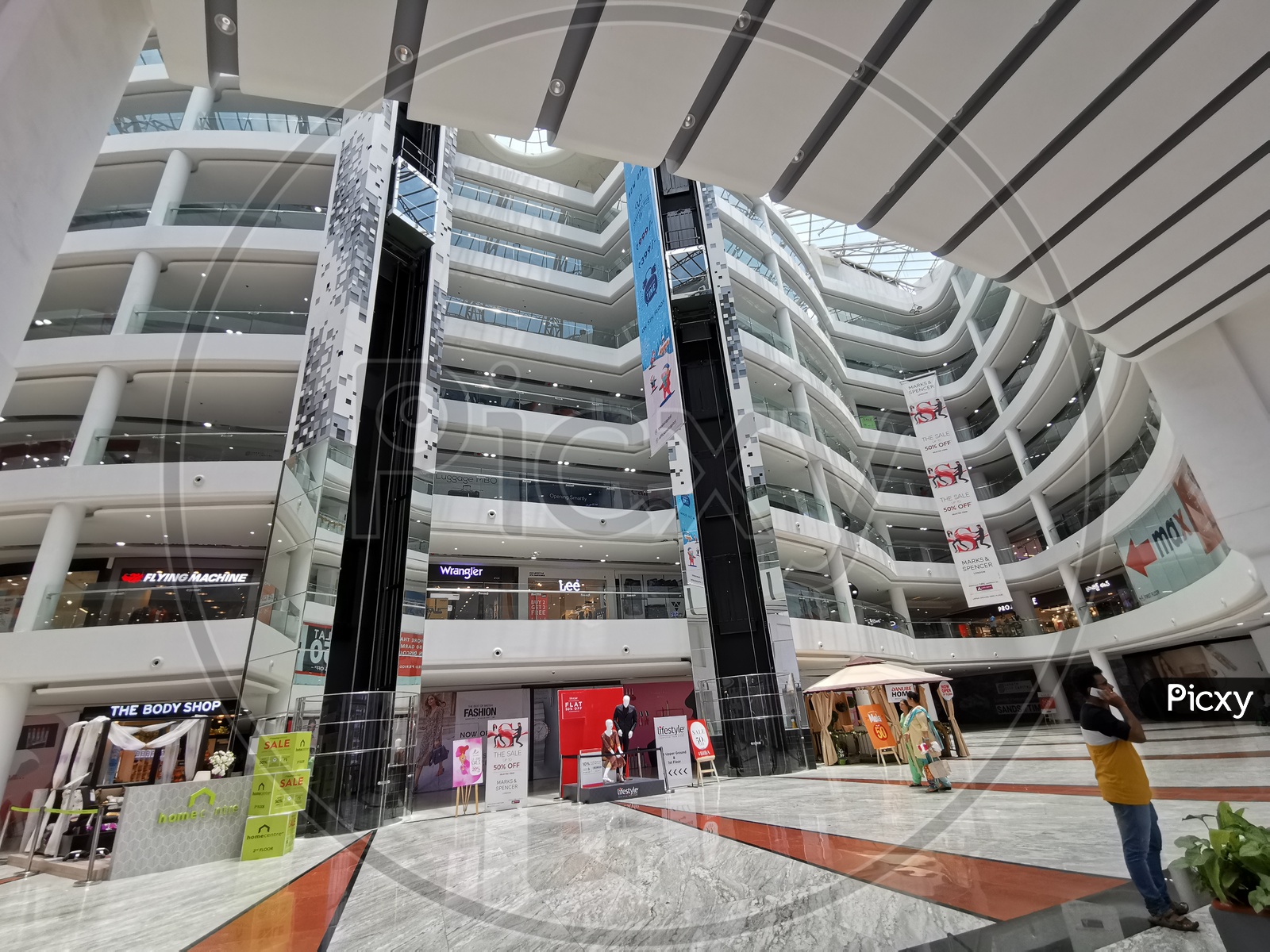 Inside View of Architecture at  Sharath City Capital Mall