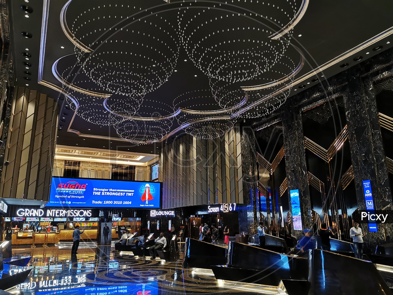 AMB Cinemas Interior View With Chandeliers