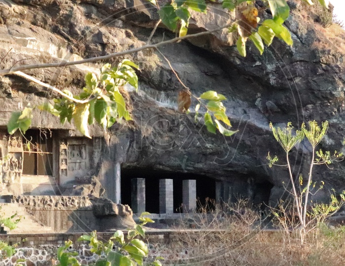 Architecture Of  Ancient Stone Carvings At  Ellora  Caves