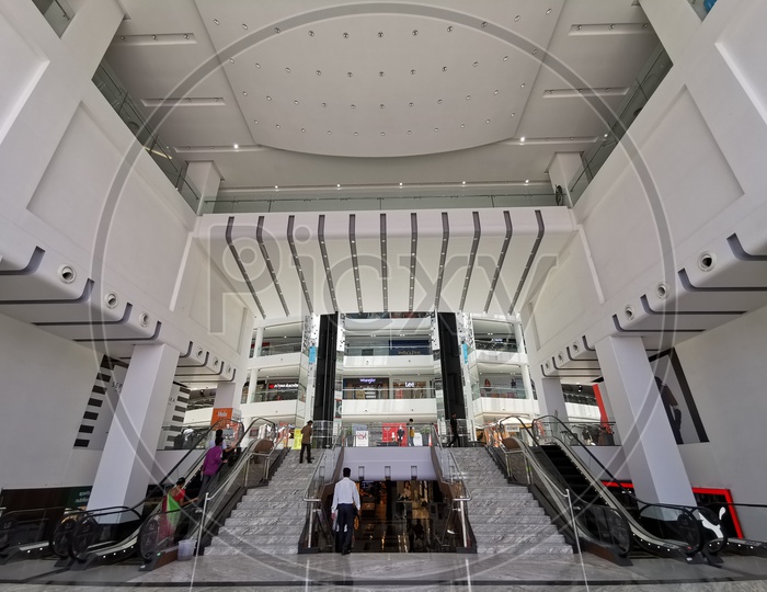 Image of Escalators/Inside View of Sharath City Capital Mall-DI132022-Picxy