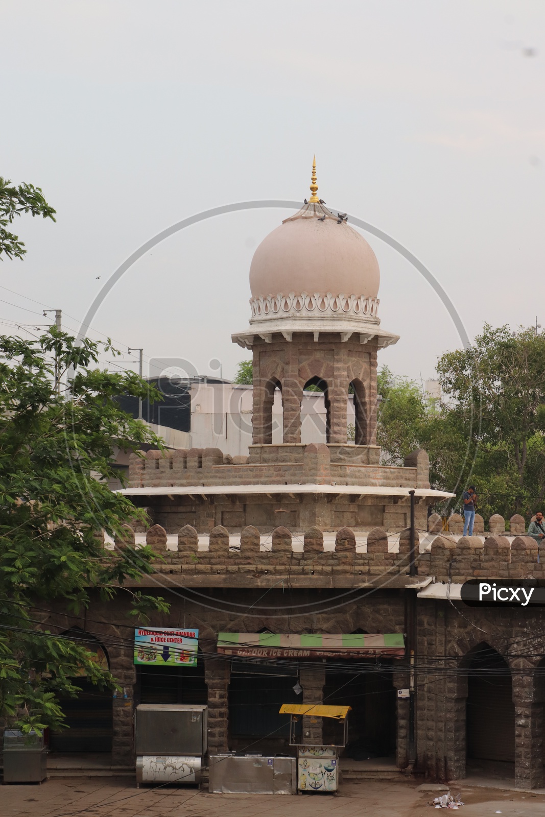 Architectural View Of Minar Or Dome Shaped Hover Pillar At  Mozamjahi Market
