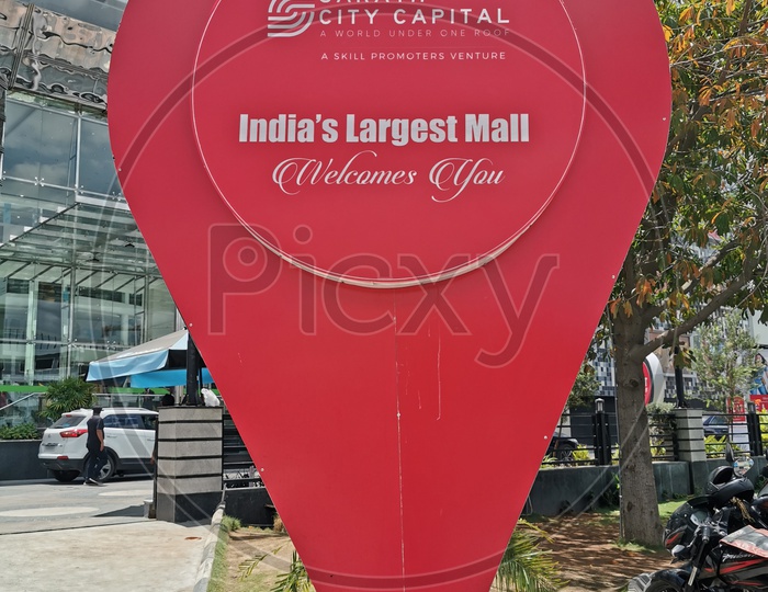 Sarath City Capital Mall  Welcome Board