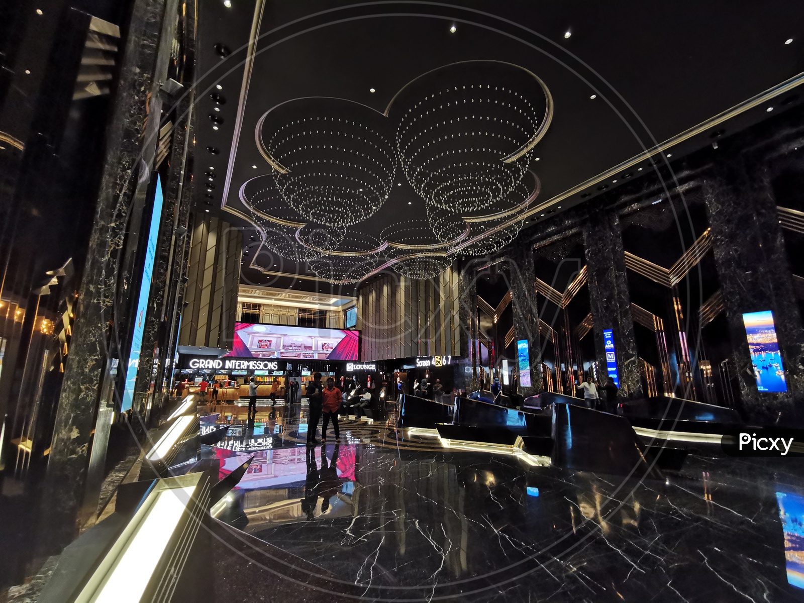 AMB Cinemas Interior View With Chandeliers