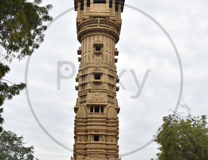 A minar at a main temple in ahmedabad