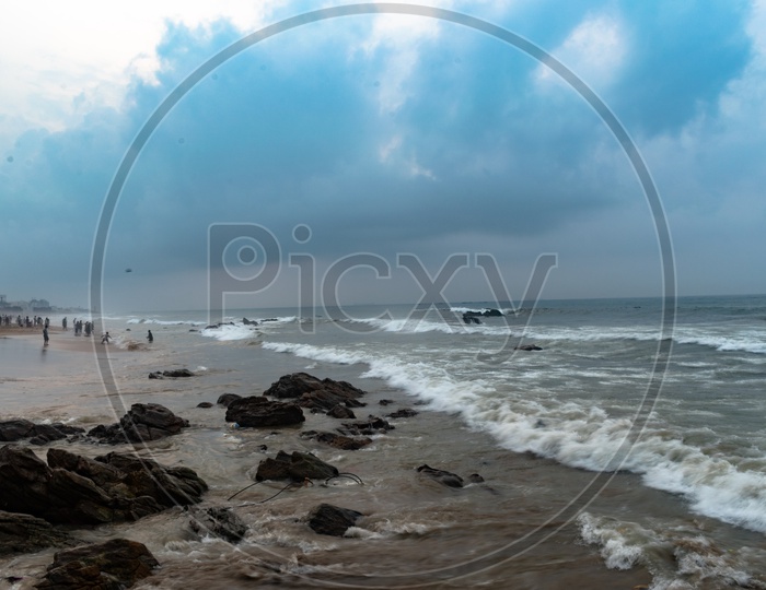 Cloudy morning at  Rama Krishna beach (R.K.Beach), Vishakapatnam/Vizag.