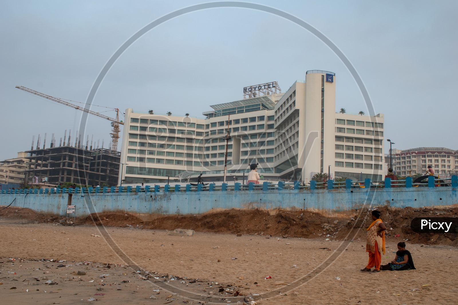 Novotel hotel view from Rama Krishna beach (R.K.Beach), Vishakapatnam/Vizag.