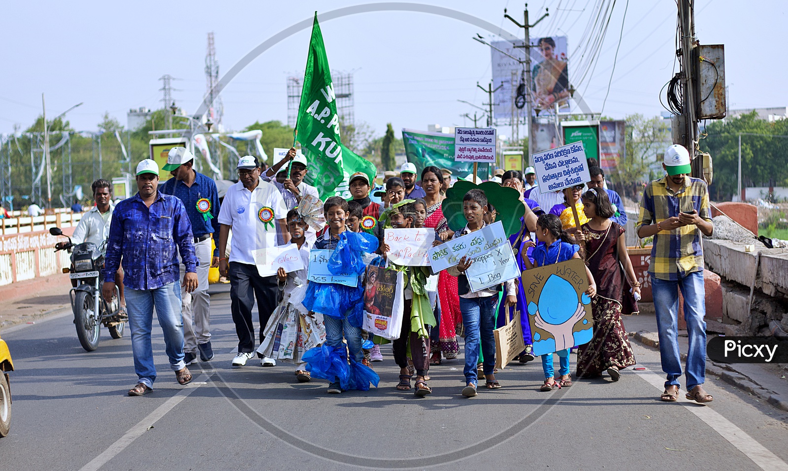 School kids doing protest on Environmental day.