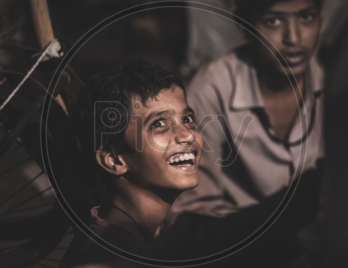 A Child Laughing Happily