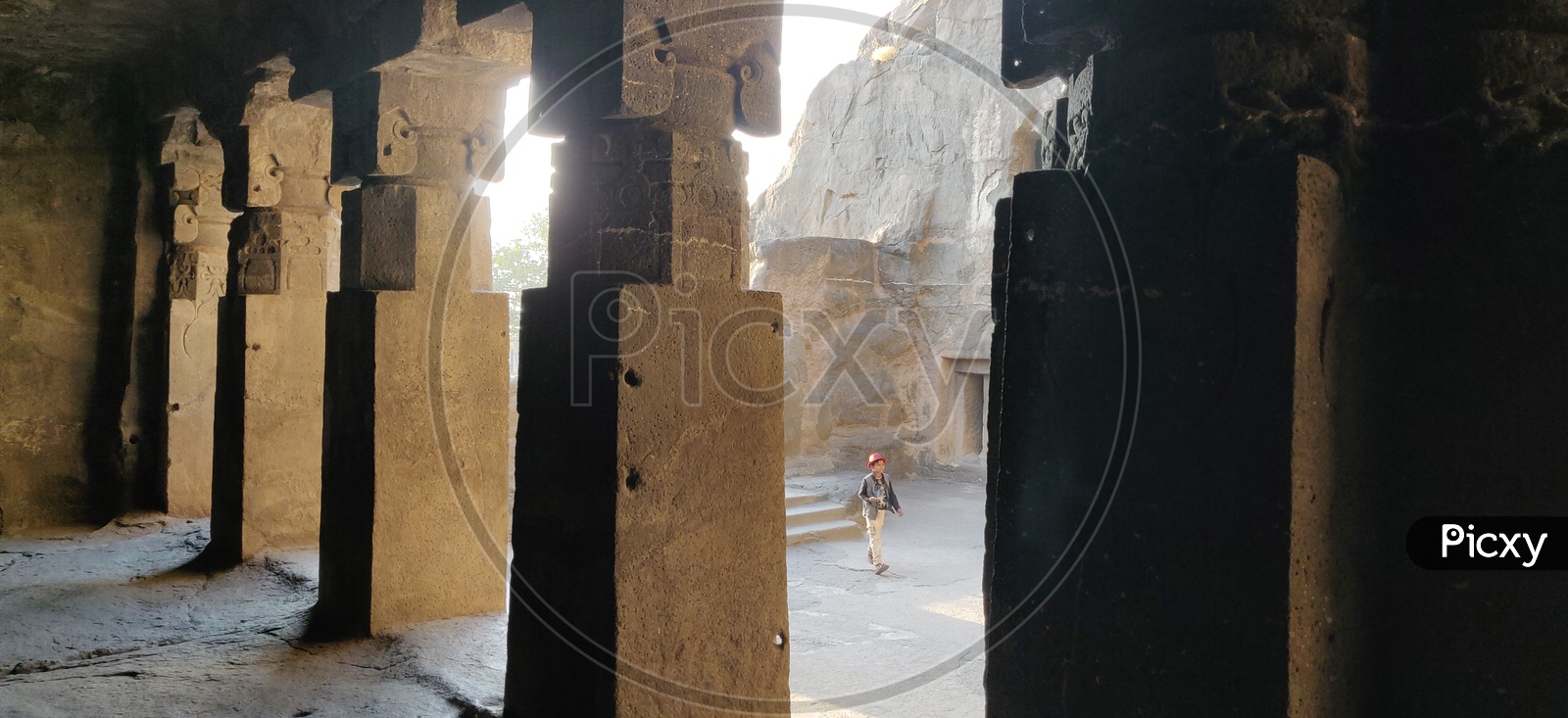 Architecture Of  Pillars At Ajanta Caves