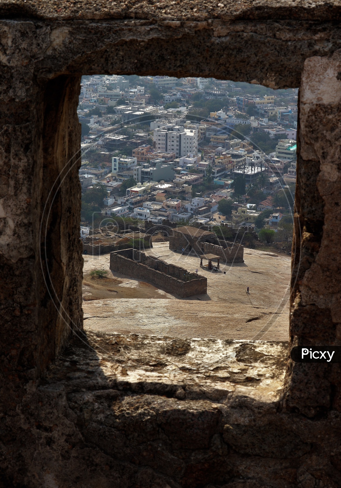 A View of City Scape From The Windows Of Bhongir Fort