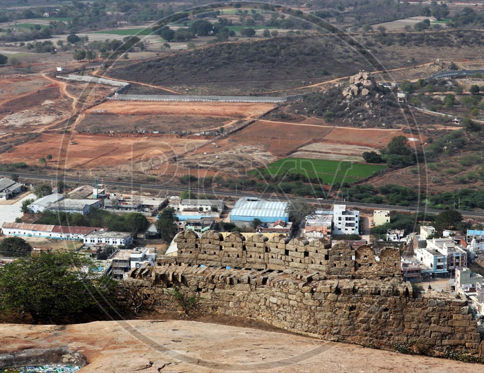 View Of Bhongir Town From The Bhongir Fort
