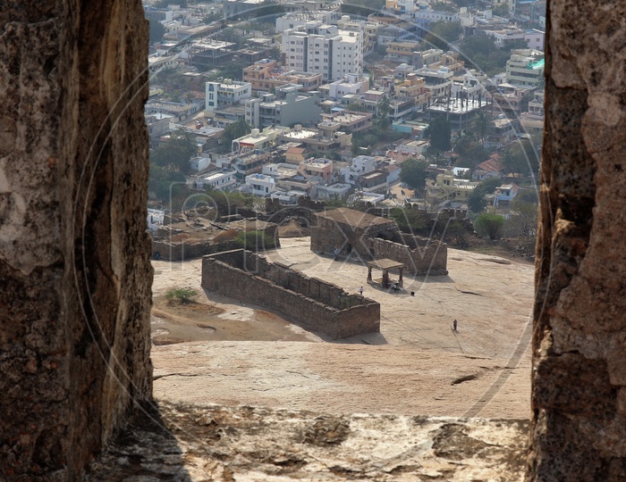 Aerial View Of City Scape From The Bhongir Fort