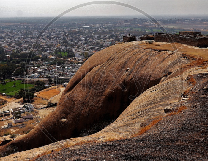 Aerial View of City Scape From Bhongir Fort