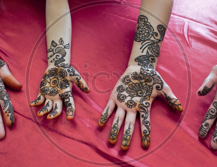 Mehandi Hands  Closeup