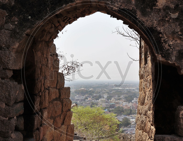 A View Of City Scape From Bhongir Fort