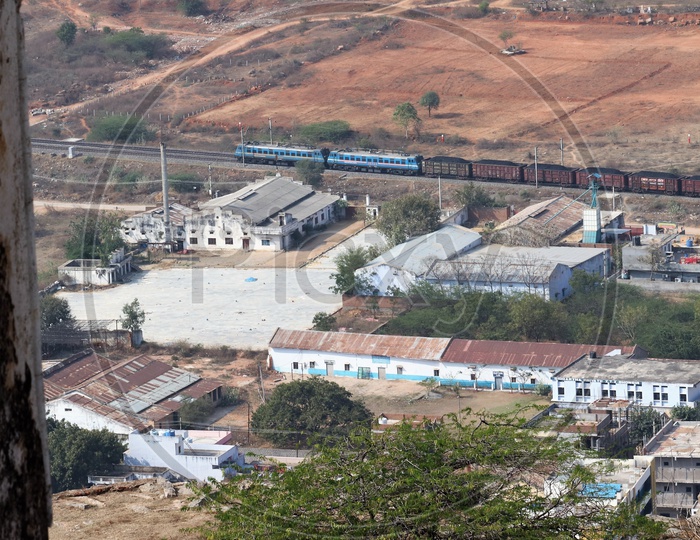 View Of Railway Track From Bhongir Fort Windows