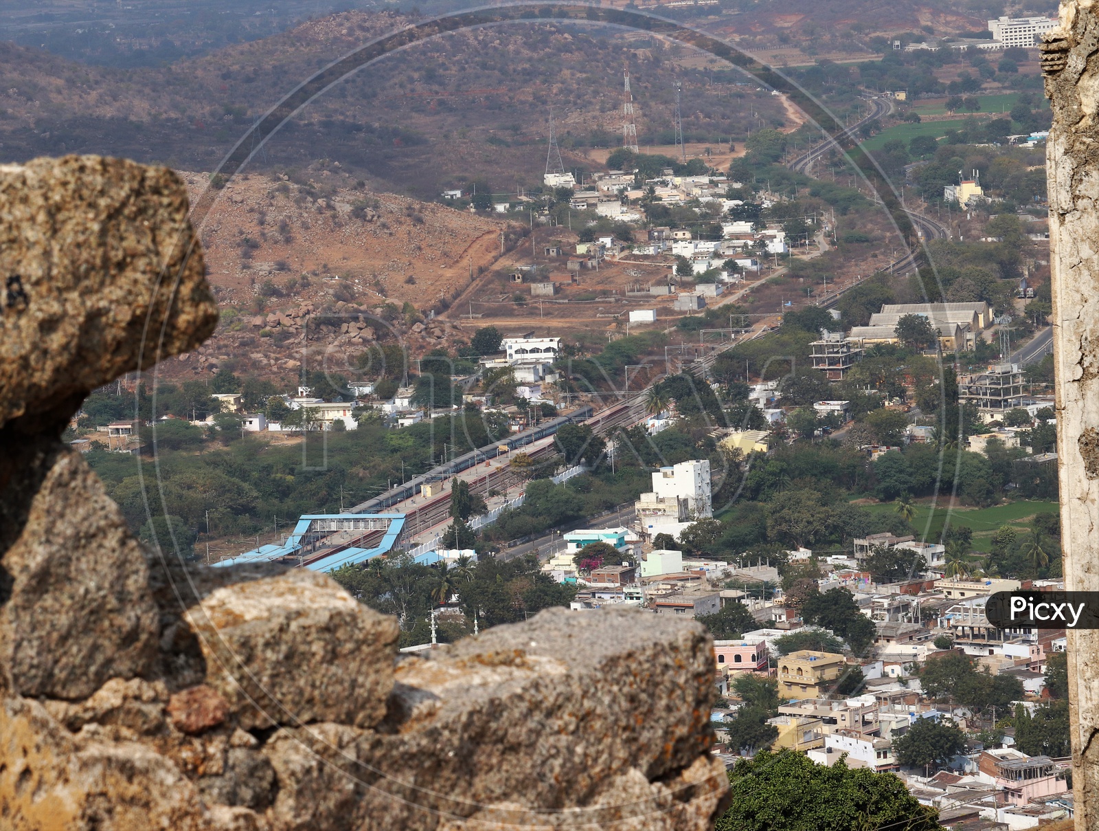 A View Of Railway Track From Bhongir Fort