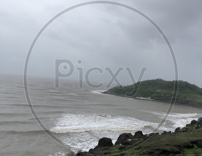 Rip Currents Or  Waves Striking The Rock Beach  at Raighar