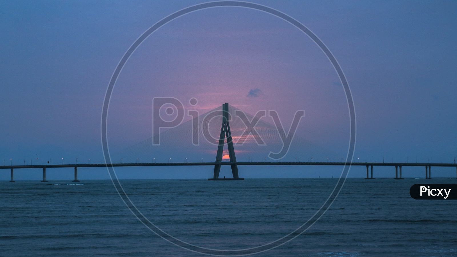 A Beautiful Sunset View Over The Bandra Worli Sea Link