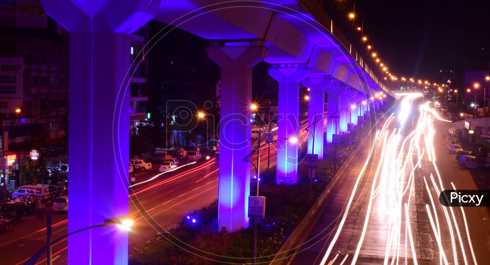 Nashik Phata Bridge at Night