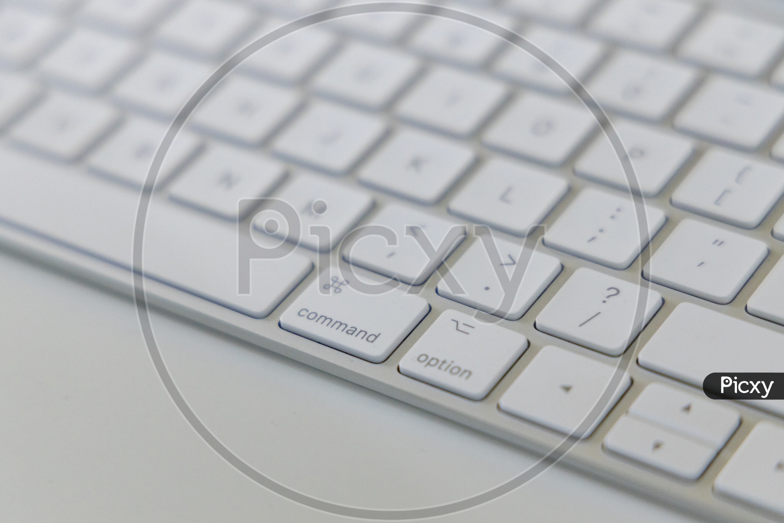 Command  Button Or Key  On a Keyboard  Closeup  on White Desk Background