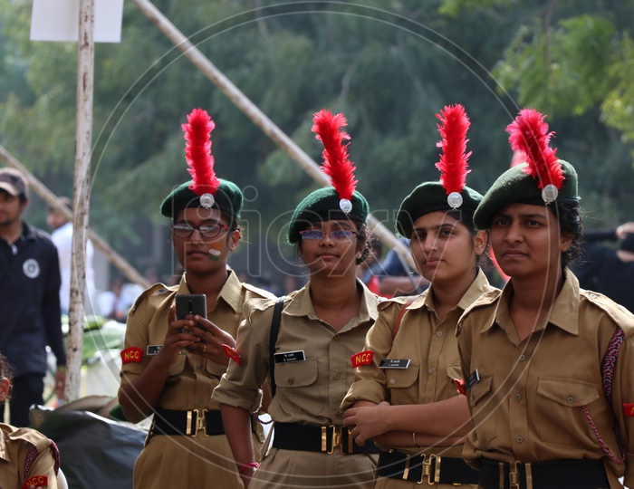 Image of Indian Girl Students In NCC Cadet Dress-TN429850-Picxy
