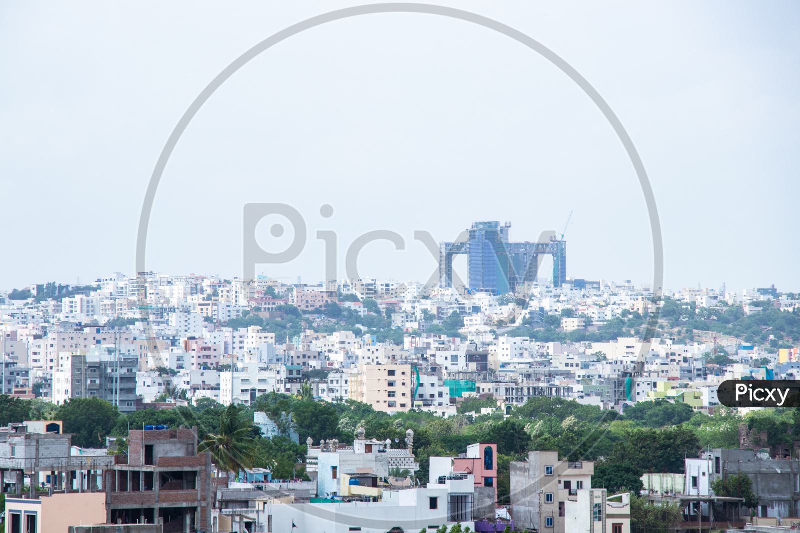 City Scape  View Of Hyderabad With buildings From Golconda Fort