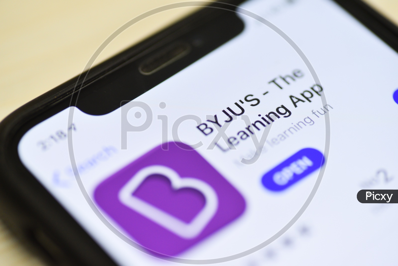 BYJU's Or BYJUS The Learning App or Application in  Mobile  or Smartphone  Closeup