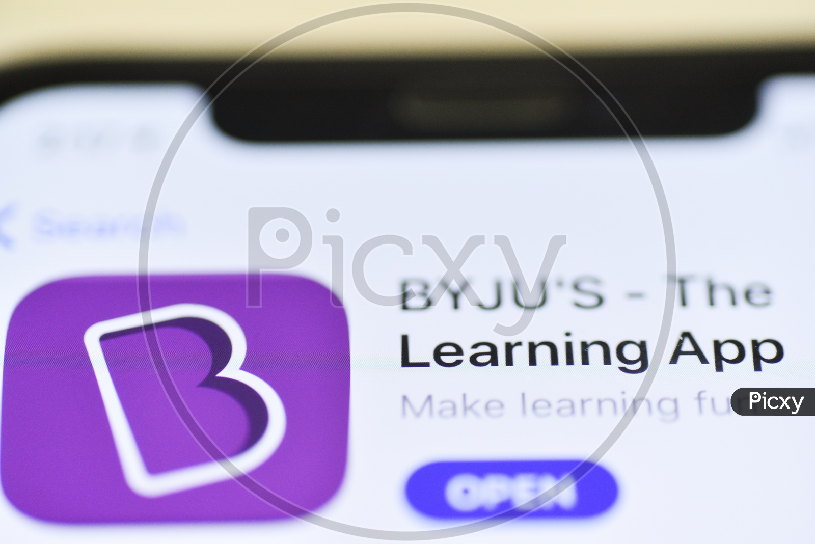 BYJU's Or BYJUS The Learning App or Application in  Mobile   or Smartphone Closeup